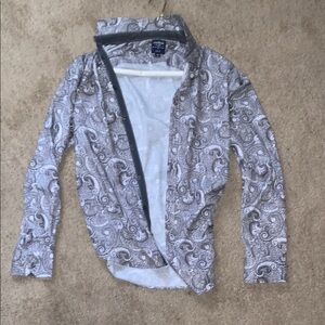 Society Of Threads Gray Paisley Bomber Jacket